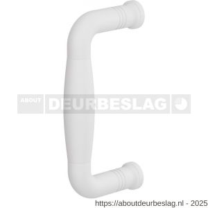 GPF Bouwbeslag ZwartWit GPF8306.62A Ika deurgreep gebogen 130x60/114 mm wit met enkel- en dubbelzijdige bevestiging - R21005879 - afbeelding 1