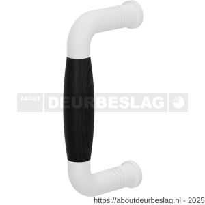 GPF Bouwbeslag ZwartWit GPF8311.62A Ika deurgreep gebogen 130x60/114 mm wit-ebben met enkel- en dubbelzijdige bevestiging - R21005885 - afbeelding 1