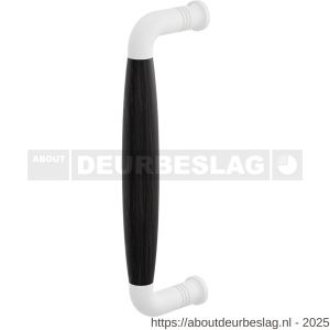 GPF Bouwbeslag ZwartWit GPF8311.62C Ika deurgreep gebogen 207x60/191 mm wit-ebben met enkel- en dubbelzijdige bevestiging - R21005887 - afbeelding 1
