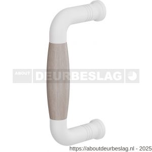 GPF Bouwbeslag ZwartWit GPF8301.62A Ika deurgreep gebogen 130x60/114 mm wit-eiken whitewash met enkel- en dubbelzijdige bevestiging - R21005867 - afbeelding 1