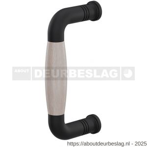 GPF Bouwbeslag ZwartWit GPF8301.61A Ika deurgreep gebogen 130x60/114 mm zwart-eiken whitewash met enkel- en dubbelzijdige bevestiging - R21005864 - afbeelding 1