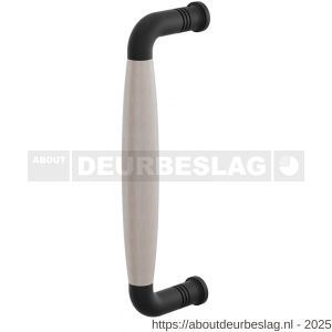 GPF Bouwbeslag ZwartWit GPF8301.61C Ika deurgreep gebogen 207x60/191 mm zwart-eiken whitewash met enkel- en dubbelzijdige bevestiging - R21005866 - afbeelding 1