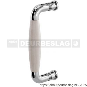 GPF Bouwbeslag RVS GPF4913.49B Ika deurgreep gebogen 157x62/141 mm RVS gepolijst-eiken whitewash met enkel- en dubbelzijdige bevestiging GPF4 - R21003289 - afbeelding 1