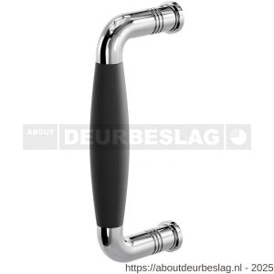 GPF Bouwbeslag RVS GPF4922.49B Ika deurgreep gebogen 157x62/141 mm RVS gepolijst-zwart met enkel- en dubbelzijdige bevestiging GPF4 - R21006416 - afbeelding 1
