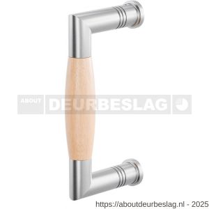 GPF Bouwbeslag RVS GPF4940.09A Ika deurgreep haaks 130x60/114 mm RVS geborsteld-beuken met enkel- en dubbelzijdige bevestiging GPF4 - R21003265 - afbeelding 1
