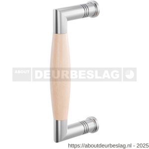 GPF Bouwbeslag RVS GPF4940.09B Ika deurgreep haaks 157x62/141 mm RVS geborsteld-beuken met enkel- en dubbelzijdige bevestiging GPF4 - R21003264 - afbeelding 1