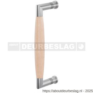 GPF Bouwbeslag RVS GPF4940.09C Ika deurgreep haaks 207x63/191 mm RVS geborsteld-beuken met enkel- en dubbelzijdige bevestiging GPF4 - R21003263 - afbeelding 1