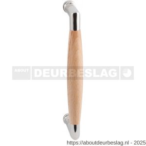 GPF Bouwbeslag RVS GPF4910.49B Ika deurgreep haaks 157x62/141 mm RVS gepolijst-beuken met enkel- en dubbelzijdige bevestiging GPF4 - R21003280 - afbeelding 1