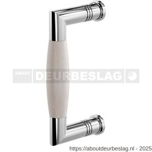 GPF Bouwbeslag RVS GPF4912.49A Ika deurgreep haaks 130x60/114 mm RVS gepolijst-eiken whitewash met enkel- en dubbelzijdige bevestiging GPF4 - R21003291 - afbeelding 1