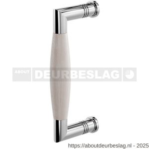 GPF Bouwbeslag RVS GPF4912.49B Ika deurgreep haaks 157x62/141 mm RVS gepolijst-eiken whitewash met enkel- en dubbelzijdige bevestiging GPF4 - R21003297 - afbeelding 1