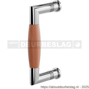 GPF Bouwbeslag RVS GPF4905.49A Ika deurgreep haaks 130x60/114 mm RVS gepolijst-kersen met enkel- en dubbelzijdige bevestiging GPF4 - R21003287 - afbeelding 1