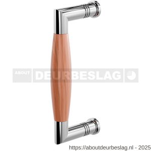 GPF Bouwbeslag RVS GPF4905.49B Ika deurgreep haaks 157x62/141 mm RVS gepolijst-kersen met enkel- en dubbelzijdige bevestiging GPF4 - R21003286 - afbeelding 1