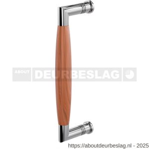GPF Bouwbeslag RVS GPF4905.49C Ika deurgreep haaks 207x63/191 mm RVS gepolijst-kersen met enkel- en dubbelzijdige bevestiging GPF4 - R21003285 - afbeelding 1