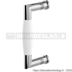 GPF Bouwbeslag RVS GPF4925.49A Ika deurgreep haaks 130x60/114 mm RVS gepolijst-wit met enkel- en dubbelzijdige bevestiging GPF4 - R21008272 - afbeelding 1