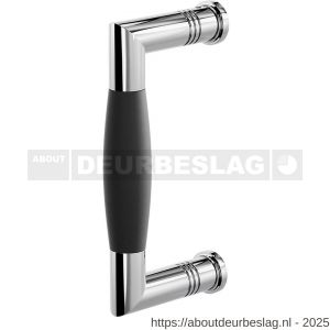 GPF Bouwbeslag RVS GPF4921.49A Ika deurgreep haaks 130x60/114 mm RVS gepolijst-zwart met enkel- en dubbelzijdige bevestiging GPF4 - R21006412 - afbeelding 1