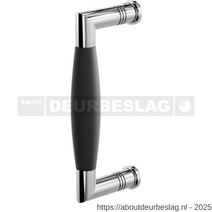 GPF Bouwbeslag RVS GPF4921.49B Ika deurgreep haaks 157x62/141 mm RVS gepolijst-zwart met enkel- en dubbelzijdige bevestiging GPF4 - R21006413 - afbeelding 1