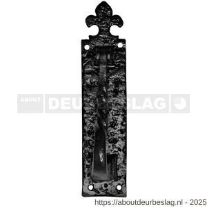Kirkpatrick KP0832 deurklopper op plaat 245x57 mm smeedijzer zwart - R21000128 - afbeelding 1