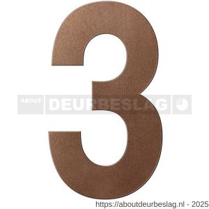 GPF Bouwbeslag Anastasius GPF9800.A2.0200-3 huisnummer 3 200 mm L Bronze blend - R21010918 - afbeelding 1