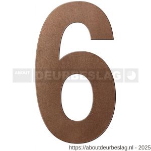 GPF Bouwbeslag Anastasius GPF9800.A2.0250-6 huisnummer 6 250 mm XL Bronze blend - R21010931 - afbeelding 1