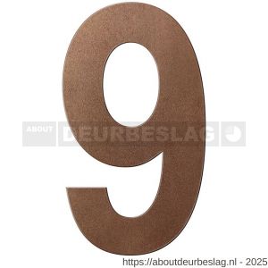 GPF Bouwbeslag Anastasius GPF9800.A2.0250-9 huisnummer 9 250 mm XL Bronze blend - R21010934 - afbeelding 1