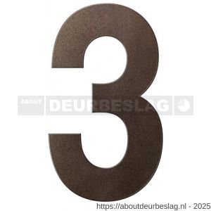 GPF Bouwbeslag Anastasius GPF9800.A1.0150-3 huisnummer 3 150 mm Dark blend - R21010862 - afbeelding 1