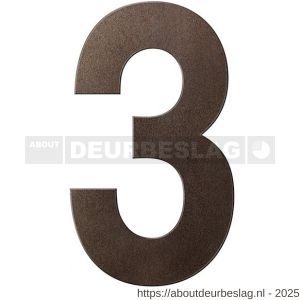 GPF Bouwbeslag Anastasius GPF9800.A1.0200-3 huisnummer 3 200 mm L Dark blend - R21010874 - afbeelding 1