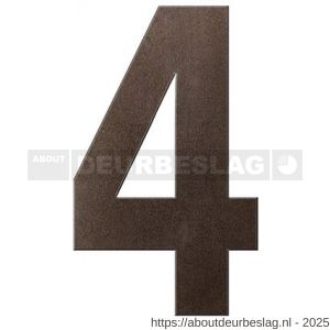 GPF Bouwbeslag Anastasius GPF9800.A1.0150-4 huisnummer 4 150 mm Dark blend - R21010863 - afbeelding 1