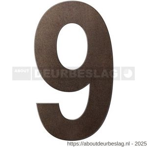 GPF Bouwbeslag Anastasius GPF9800.A1.0150-9 huisnummer 9 150 mm Dark blend - R21010868 - afbeelding 1