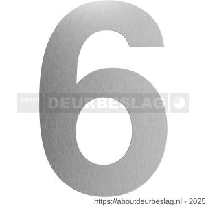 GPF Bouwbeslag RVS GPF9800.09.0400-6 huisnummer 6 400 mm XXL RVS geborsteld - R21010765 - afbeelding 1