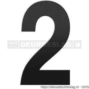GPF Bouwbeslag ZwartWit GPF9800.61.0250-2 huisnummer 2 250 mm XL zwart - R21010795 - afbeelding 1