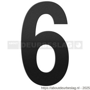 GPF Bouwbeslag ZwartWit GPF9800.61.0150-6 huisnummer 6 150 mm zwart - R21010777 - afbeelding 1