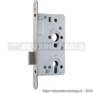 GPF Bouwbeslag RVS GPF0131.09 PC72 zonder krukgat kastslot PC72 RVS U voorplaat afgerond 235x20x3 mm doornmaat 60 mm RVS geborsteld - R21005714 - afbeelding 1