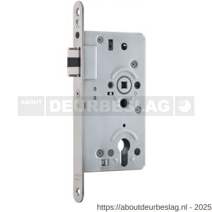 GPF Bouwbeslag RVS GPF0140.09 Loop loopslot RVS U voorplaat afgerond 235x20x3 mm doornmaat 60 mm DIN links-rechts nastelbare gelagerde klemtuimelaar en fluisterdagschoot RVS geborsteld - R21005715 - afbeelding 1