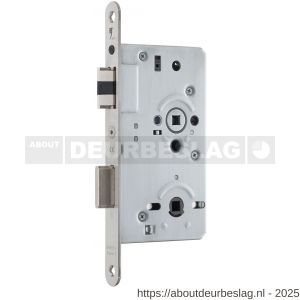 GPF Bouwbeslag RVS GPF0140.09 WC72/8 vrij en bezet slot WC72/8 RVS U voorplaat afgerond 235x20x3 mm doornmaat 60 mm DIN links-rechts nastelbare gelagerde klemtuimelaar en fluisterdagschoot RVS geborsteld - R21005717 - afbeelding 1
