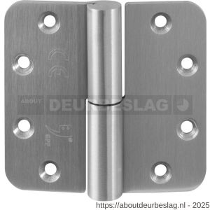 GPF Bouwbeslag RVS GPF0351.09 paumelle 89x96 mm DIN links ronde hoek draagvermogen bij 2 stuks 80 kg hardstalen kogel RVS geborsteld - R21005725 - afbeelding 1
