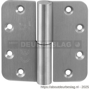 GPF Bouwbeslag RVS GPF0351.09 paumelle 89x96 mm DIN rechts ronde hoek draagvermogen bij 2 stuks 80 kg hardstalen kogel RVS geborsteld - R21005726 - afbeelding 1