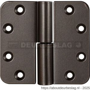 GPF Bouwbeslag Anastasius GPF0351.A1.0500 paumelle 89x96 mm DIN links ronde hoek draagvermogen bij 2 stuks 80 kg hardstalen kogel Dark blend - R21008946 - afbeelding 1