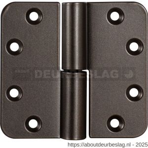 GPF Bouwbeslag Anastasius GPF0351.A1.0600 paumelle 89x96 mm DIN rechts ronde hoek draagvermogen bij 2 stuks 80 kg hardstalen kogel Dark blend - R21008947 - afbeelding 1