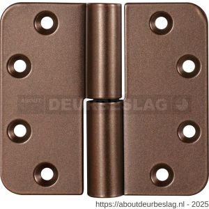 GPF Bouwbeslag Anastasius GPF0351.A2.0500 paumelle 89x96 mm DIN links ronde hoek draagvermogen bij 2 stuks 80 kg hardstalen kogel Bronze blend - R21008948 - afbeelding 1