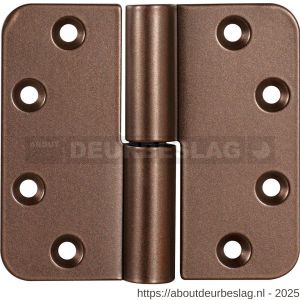 GPF Bouwbeslag Anastasius GPF0351.A2.0600 paumelle 89x96 mm DIN rechts ronde hoek draagvermogen bij 2 stuks 80 kg hardstalen kogel Bronze blend - R21008949 - afbeelding 1
