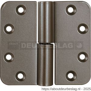 GPF Bouwbeslag Anastasius GPF0351.A3.0600 paumelle 89x96 mm DIN rechts ronde hoek draagvermogen bij 2 stuks 80 kg hardstalen kogel Mocca blend - R21008951 - afbeelding 1