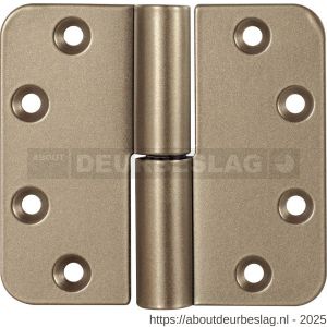 GPF Bouwbeslag Anastasius GPF0351.A4.0500 paumelle 89x96 mm DIN links ronde hoek draagvermogen bij 2 stuks 80 kg hardstalen kogel Champagne blend - R21008952 - afbeelding 1