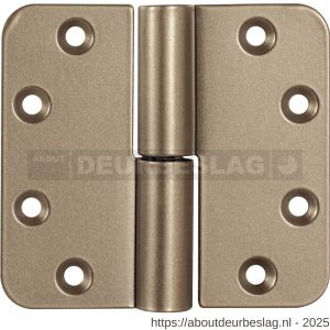 GPF Bouwbeslag Anastasius GPF0351.A4.0600 paumelle 89x96 mm DIN rechts ronde hoek draagvermogen bij 2 stuks 80 kg hardstalen kogel Champagne blend - R21008953 - afbeelding 1