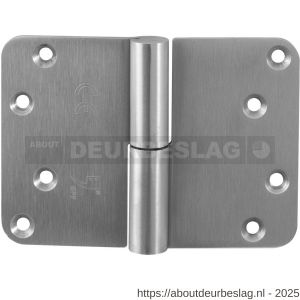 GPF Bouwbeslag RVS GPF0352.09 paumelle 89x127 mm DIN links ronde hoek draagvermogen bij 2 stuks 80 kg hardstalen kogel RVS geborsteld - R21005727 - afbeelding 1