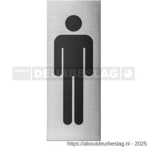 GPF Bouwbeslag RVS GPF0402.09.0001 pictogram Heren rechthoekig 130x50x1 mm zelfklevend RVS geborsteld - R21011420 - afbeelding 1
