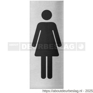 GPF Bouwbeslag RVS GPF0402.09.0002 pictogram Dames rechthoekig 130x50x1 mm zelfklevend RVS geborsteld - R21011421 - afbeelding 1