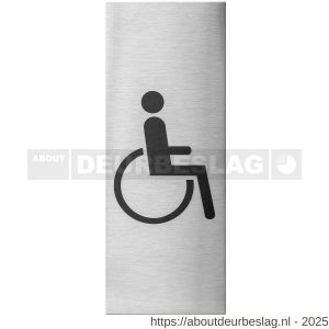 GPF Bouwbeslag RVS GPF0402.09.0003 pictogram Mindervalide rechthoekig 130x50x1 mm zelfklevend RVS geborsteld - R21011422 - afbeelding 1
