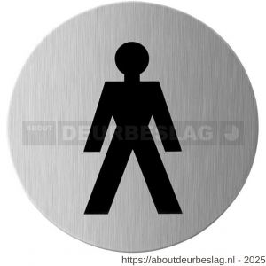 GPF Bouwbeslag RVS GPF0405.09 pictogram Heren rond 75 mm zelfklevend RVS geborsteld - R21004568 - afbeelding 1
