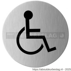 GPF Bouwbeslag RVS GPF0410.09 pictogram Minder Valide rond 75 mm zelfklevend RVS geborsteld - R21004569 - afbeelding 1