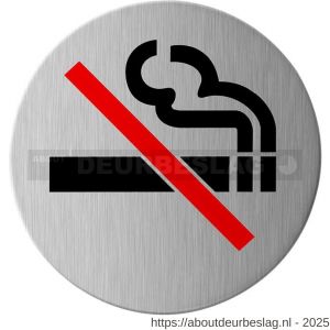 GPF Bouwbeslag RVS GPF0420.09 pictogram Rookverbod rond 75 mm zelfklevend RVS geborsteld - R21004571 - afbeelding 1